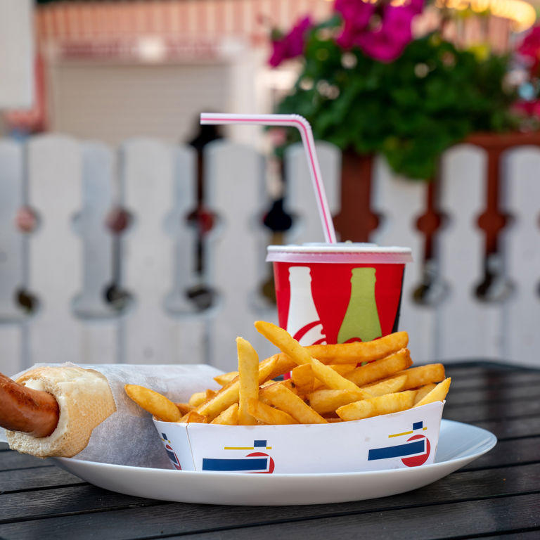 Harlekin Fastfood Hotdog Fransk Poelse Mad Drikke Bakken