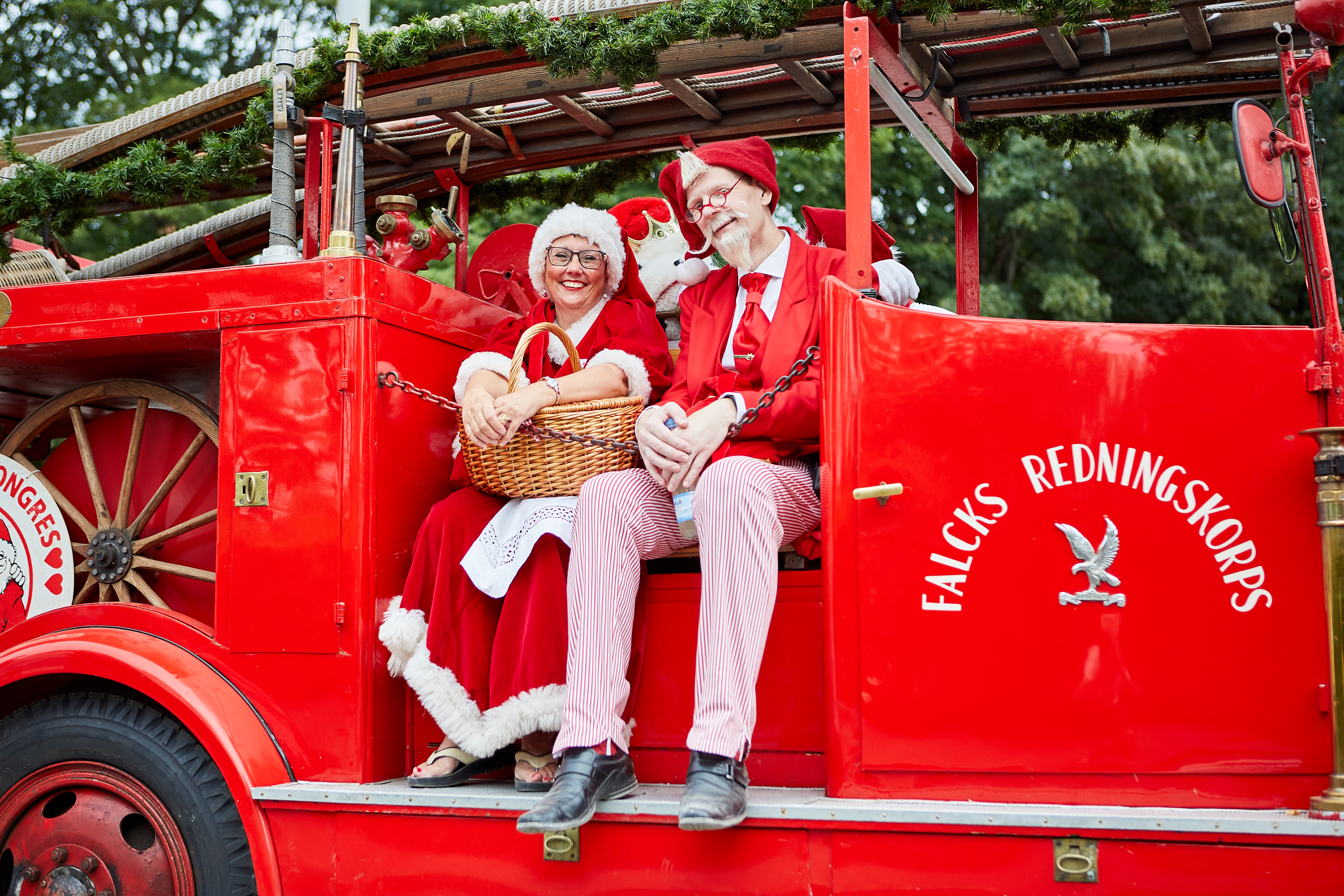 Julemændenes Verdenskongres JMV Veteranbil Brandbil Transport